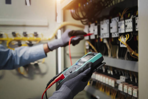 Precision Maintenance Solutions electrician testing electrical panel